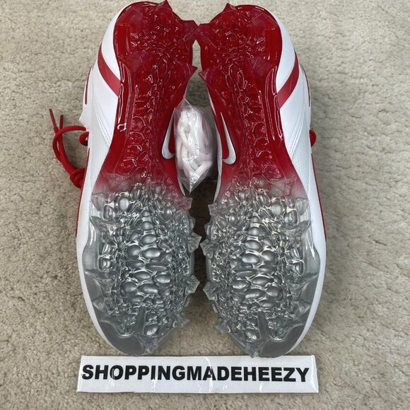 [US 9.5] NIKE HUARACHE 8 ELITE OHIO STATE Lacrosse Football Cleats White Red main image 4